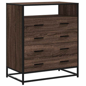 Chest of drawers brown oak 70x41x83.5 cm engineered wood
