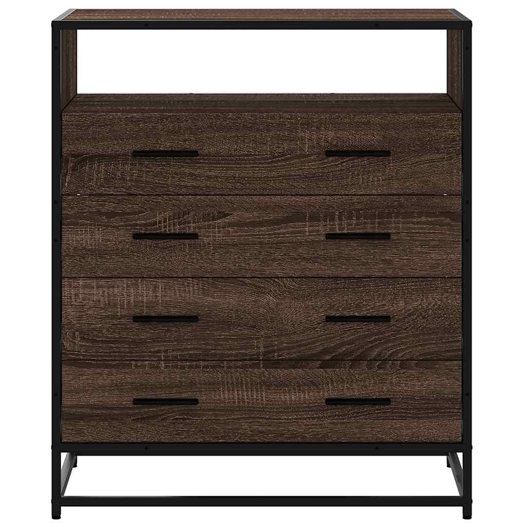 Chest of drawers brown oak 70x41x83.5 cm engineered wood