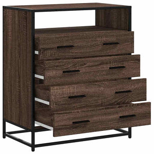 Chest of drawers brown oak 70x41x83.5 cm engineered wood