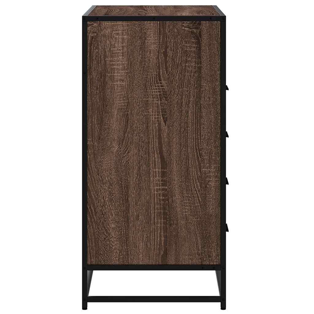 Chest of drawers brown oak 70x41x83.5 cm engineered wood