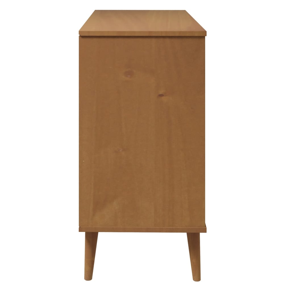 Chest of drawers MOLDE brown 113x40x80 cm solid pine wood