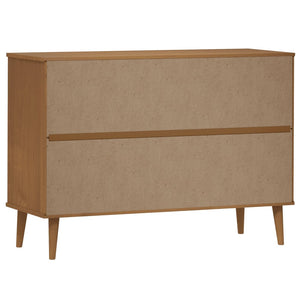 Chest of drawers MOLDE brown 113x40x80 cm solid pine wood