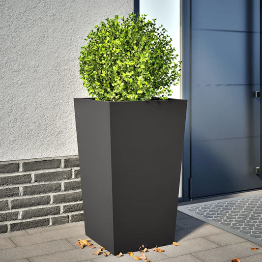 Planter box black 45x45x75 cm steel