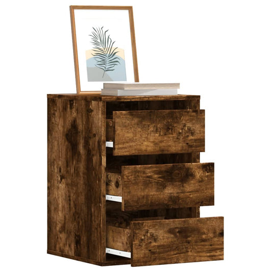 Chest of drawers smoked oak 40x41x58 cm engineered wood