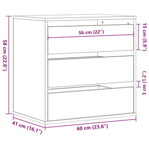 Chest of drawers white 60x41x58 cm engineered wood