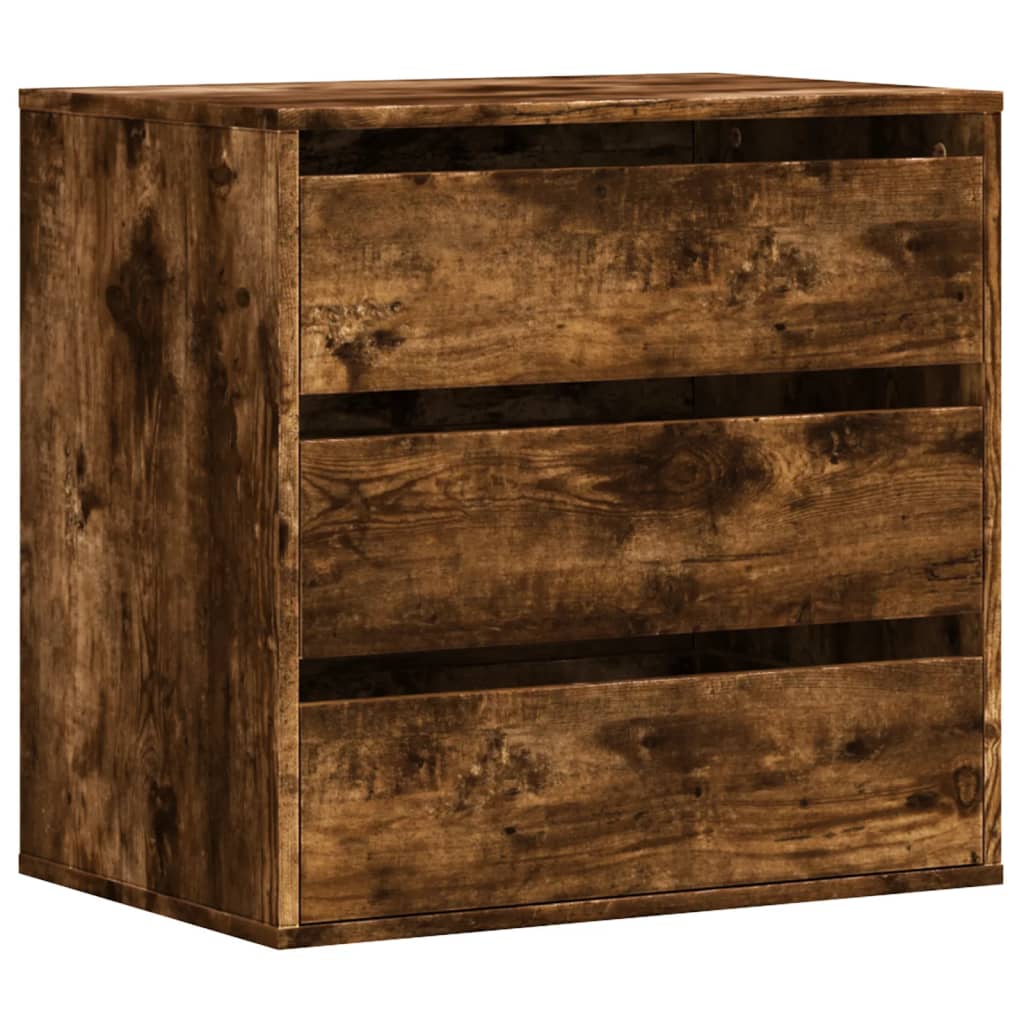Chest of drawers smoked oak 60x41x58 cm engineered wood