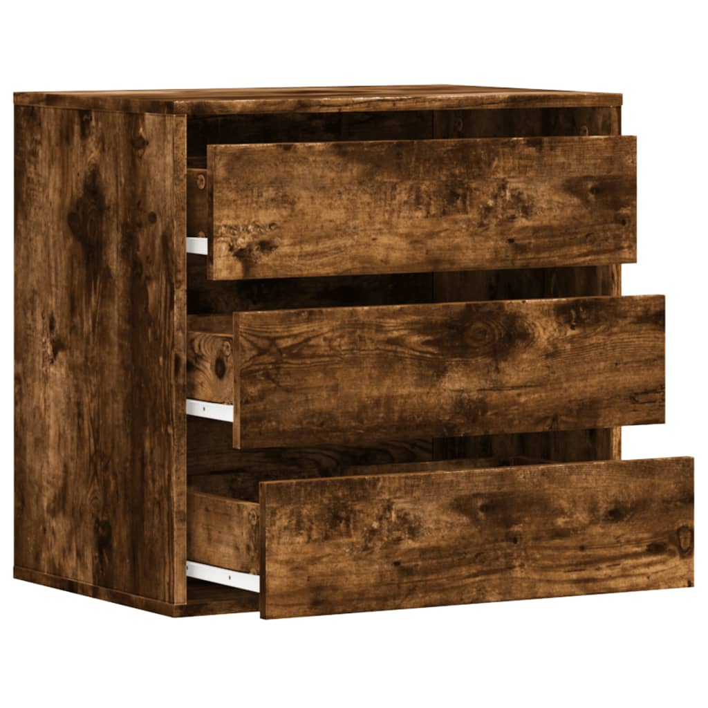 Chest of drawers smoked oak 60x41x58 cm engineered wood