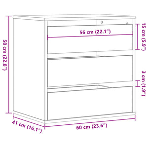Chest of drawers brown oak 60x41x58 cm engineered wood
