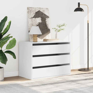 Chest of drawers white 80x41x58 cm engineered wood