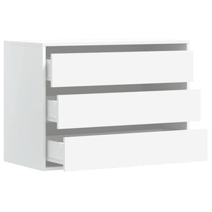 Chest of drawers white 80x41x58 cm engineered wood