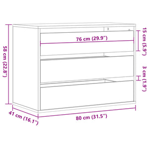 Chest of drawers sonoma oak 80x41x58 cm engineered wood