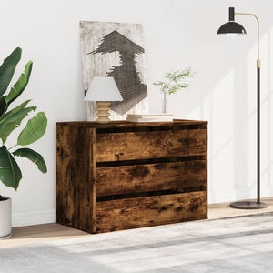Chest of drawers smoked oak 80x41x58 cm engineered wood