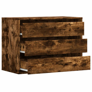 Chest of drawers smoked oak 80x41x58 cm engineered wood