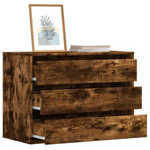Chest of drawers smoked oak 80x41x58 cm engineered wood
