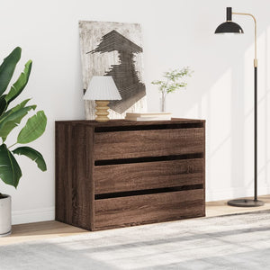 Chest of drawers brown oak 80x41x58 cm engineered wood