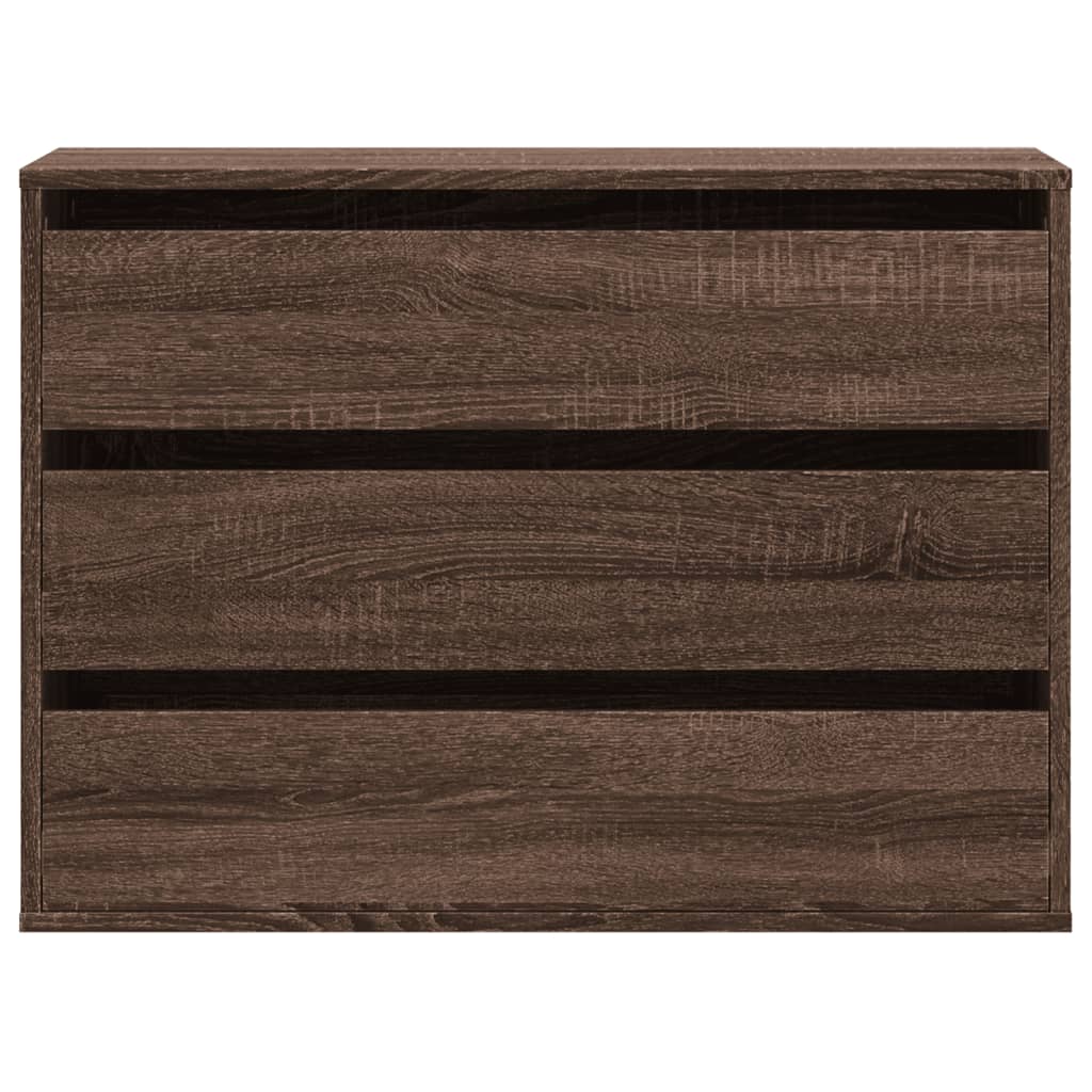 Chest of drawers brown oak 80x41x58 cm engineered wood