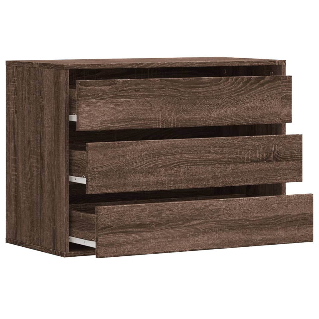 Chest of drawers brown oak 80x41x58 cm engineered wood