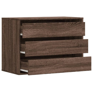 Chest of drawers brown oak 80x41x58 cm engineered wood