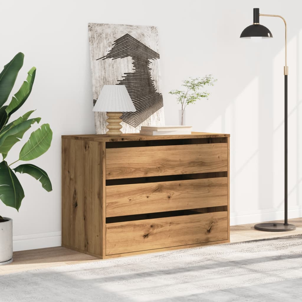 Chest of drawers artisan oak 80x41x58 cm engineered wood
