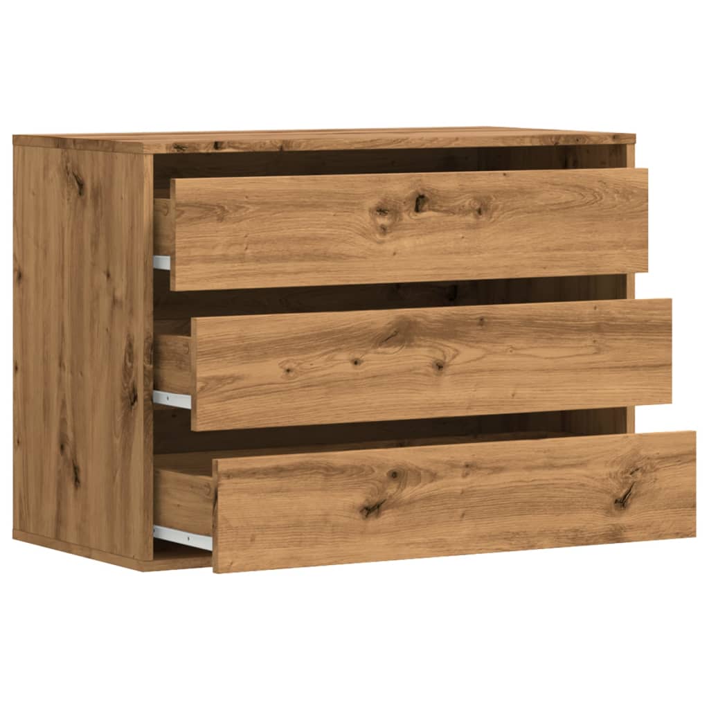 Chest of drawers artisan oak 80x41x58 cm engineered wood