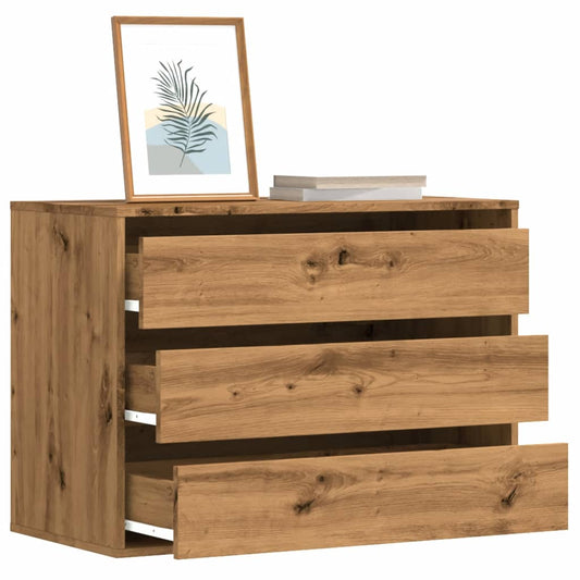Chest of drawers artisan oak 80x41x58 cm engineered wood