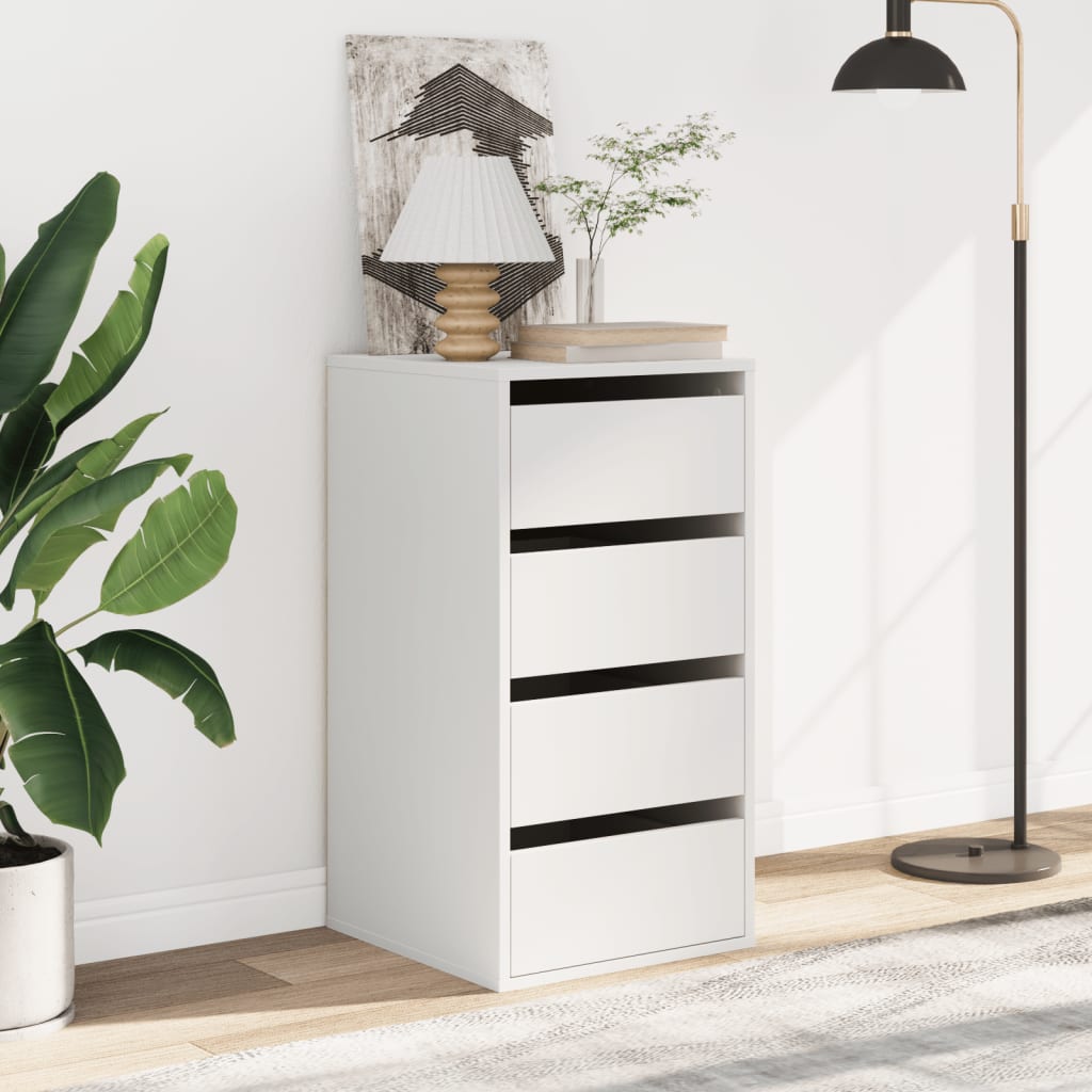 Chest of drawers white 40x41x76 cm engineered wood