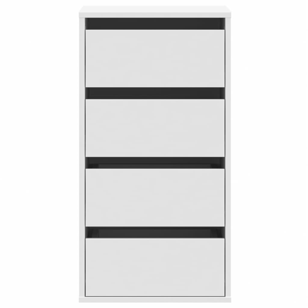 Chest of drawers white 40x41x76 cm engineered wood