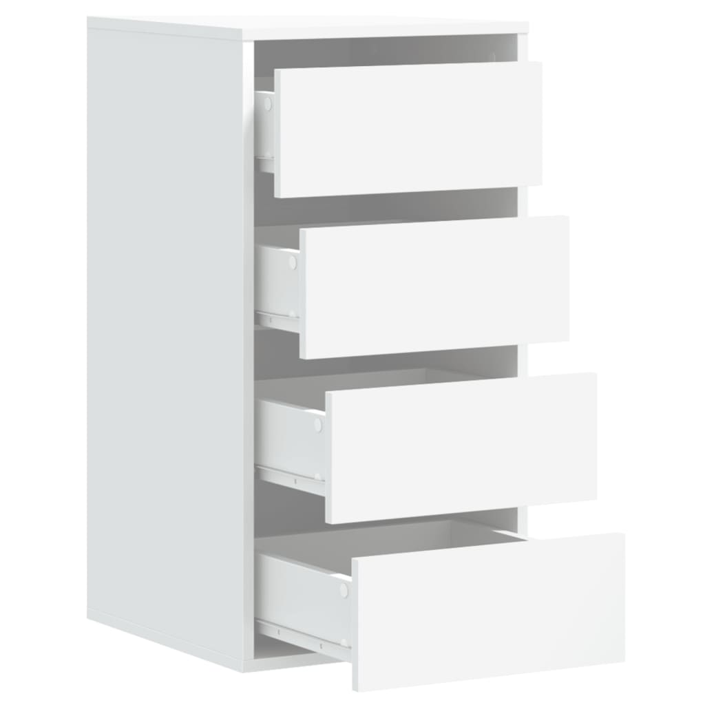 Chest of drawers white 40x41x76 cm engineered wood