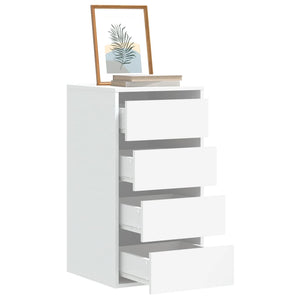 Chest of drawers white 40x41x76 cm engineered wood