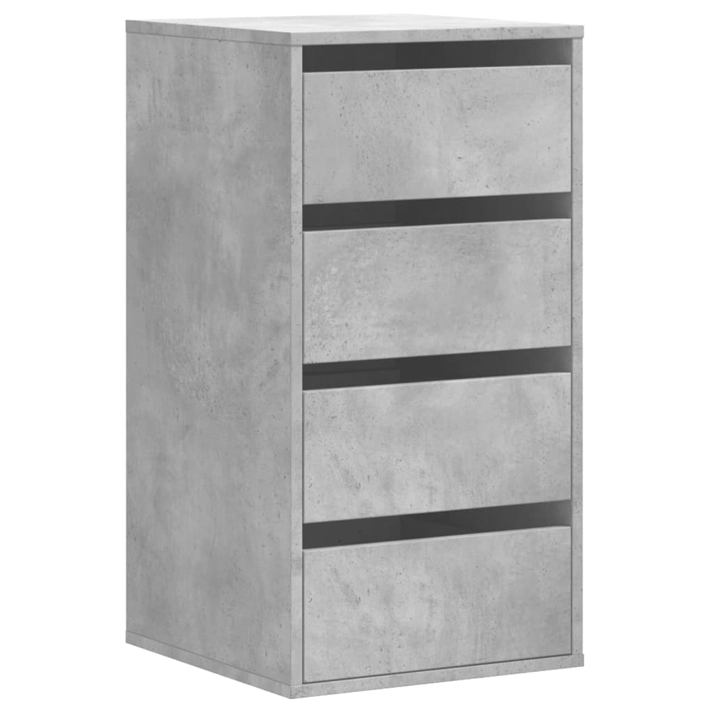 Chest of drawers concrete grey 40x41x76 cm engineered wood