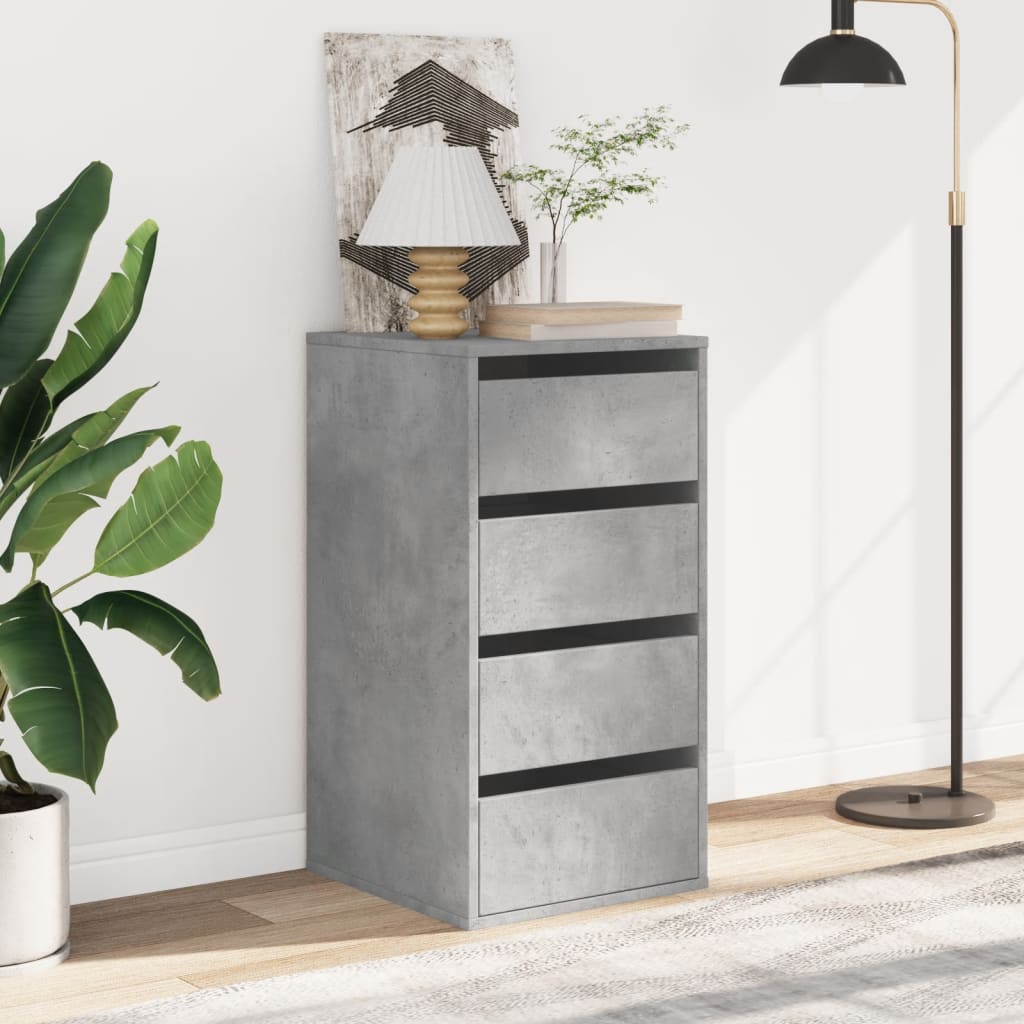 Chest of drawers concrete grey 40x41x76 cm engineered wood