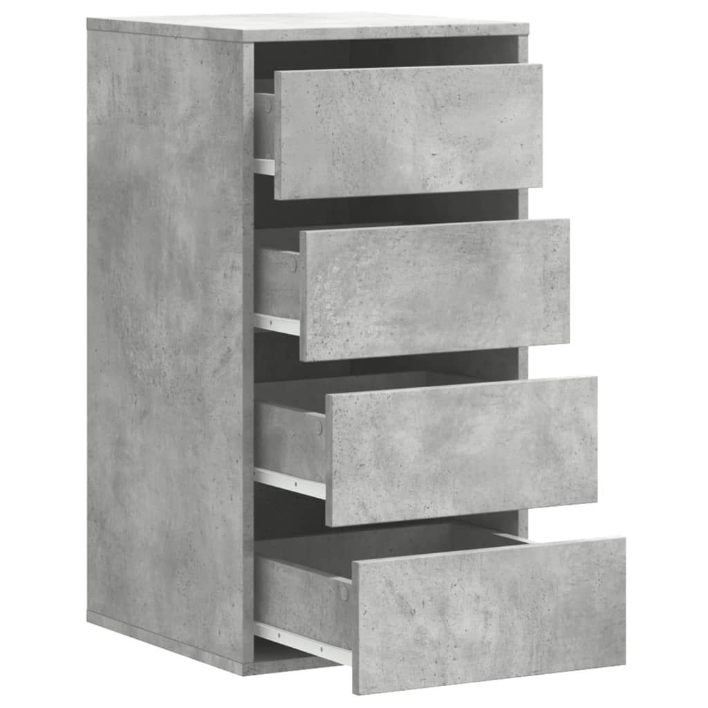 Chest of drawers concrete grey 40x41x76 cm engineered wood