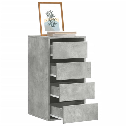 Chest of drawers concrete grey 40x41x76 cm engineered wood