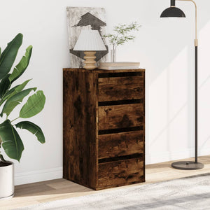 Chest of drawers smoked oak 40x41x76 cm engineered wood