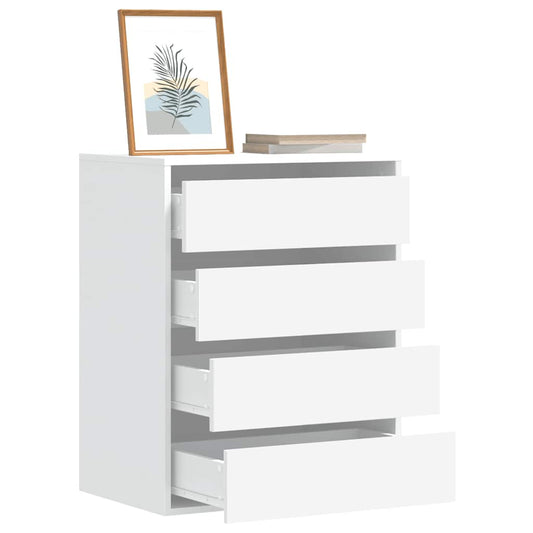 Chest of drawers white 60x41x76 cm engineered wood