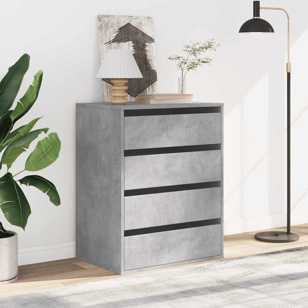 Chest of drawers concrete grey 60x41x76 cm engineered wood
