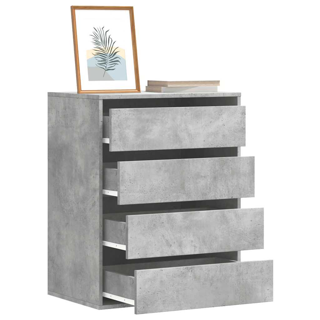 Chest of drawers concrete grey 60x41x76 cm engineered wood