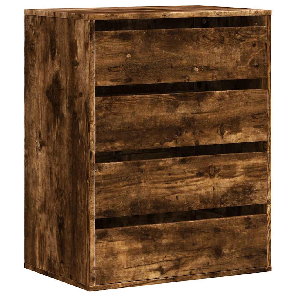 Chest of drawers smoked oak 60x41x76 cm engineered wood