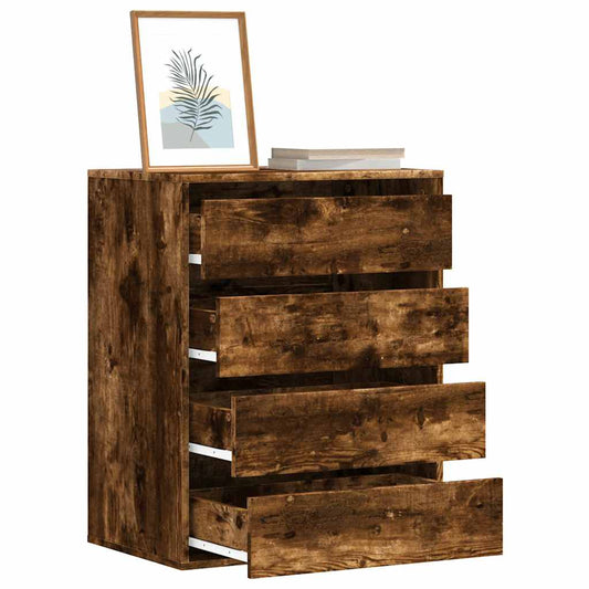 Chest of drawers smoked oak 60x41x76 cm engineered wood