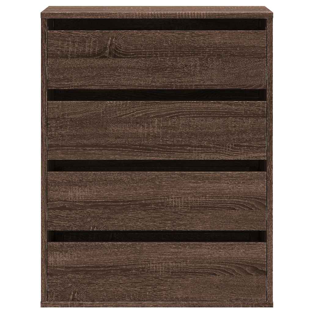Chest of drawers brown oak 60x41x76 cm engineered wood