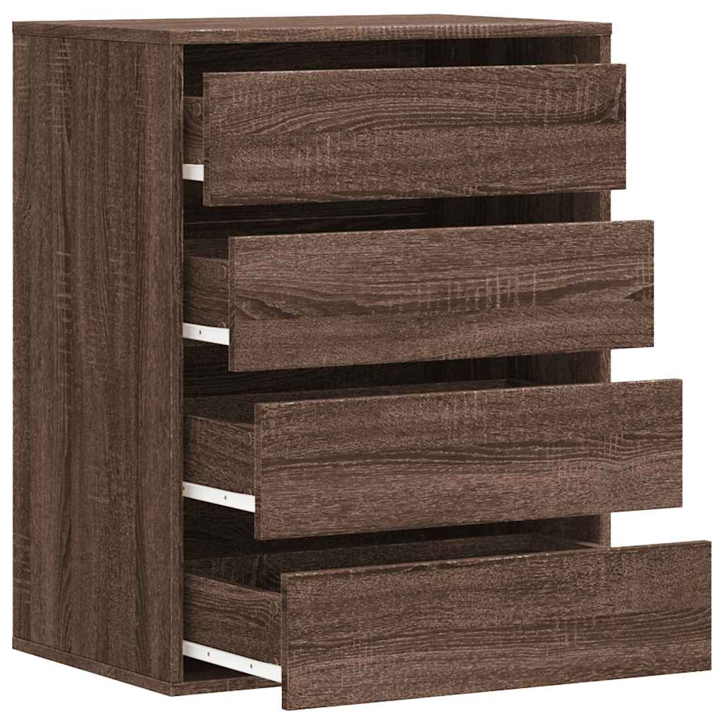Chest of drawers brown oak 60x41x76 cm engineered wood