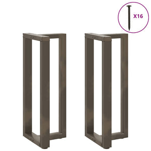 Bar table legs T-shaped 2 pcs natural 50x35x(100-101) cm steel