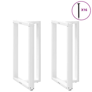 Bar table legs T-shaped 2 pcs white 60x35x(100-101) cm steel