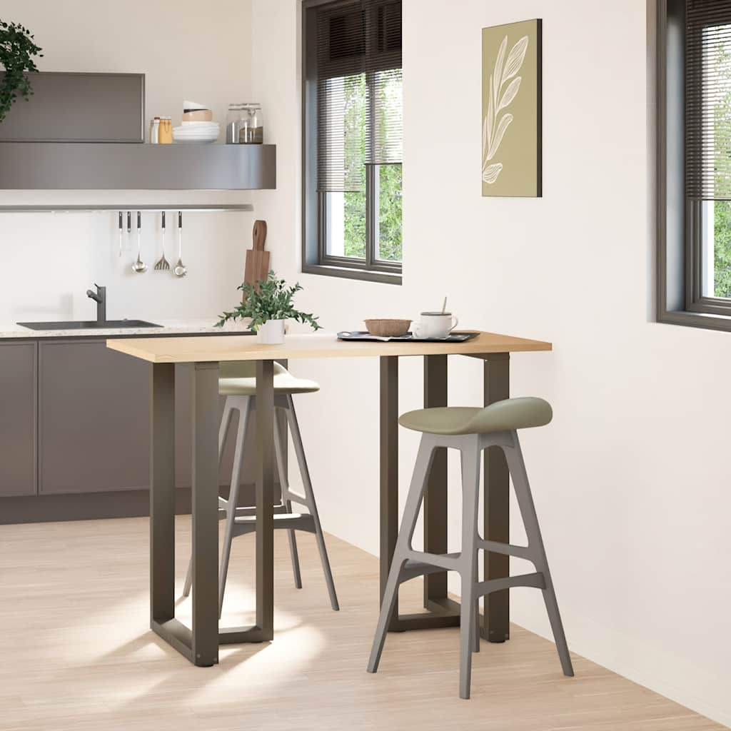 Bar table legs T-shaped 2 pcs natural 60x35x(100-101) cm steel