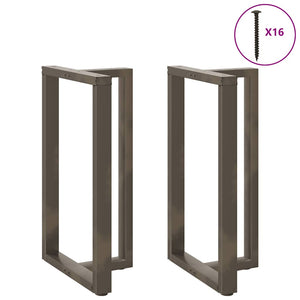 Bar table legs T-shaped 2 pcs natural 60x35x(100-101) cm steel