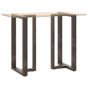 Bar table legs T-shaped 2 pcs natural 60x35x(100-101) cm steel