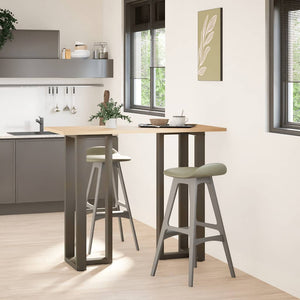 Bar table legs T-shaped 2 pcs natural 50x35x(110-111) cm steel