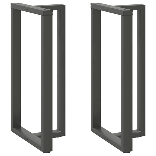 Bar table legs T-shaped 2 pcs anthracite 60x35x(110-111) cm steel