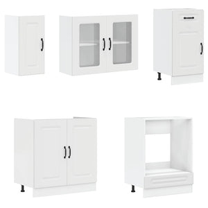 Kitchen cabinet set 8 pieces Kalmar white engineered wood