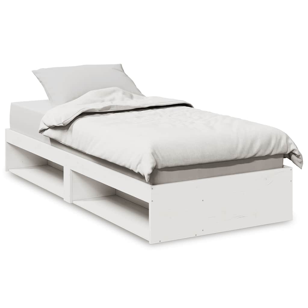 Daybed without mattress white 75x190 cm solid pine wood